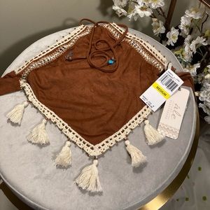 ale BY ALESSANDRA Ever Suede Crop Bikini Top M